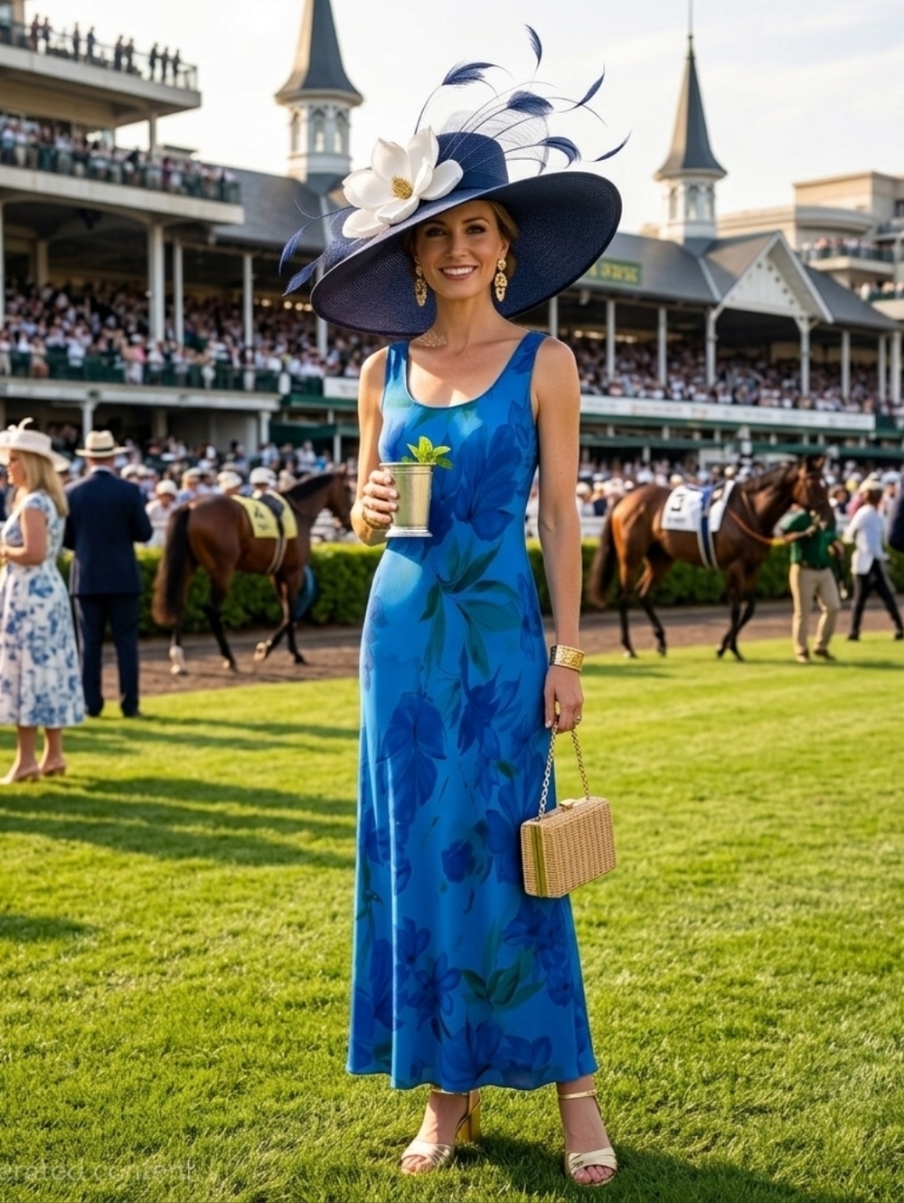 Jessica Howard Blue Floral Maxi Dress